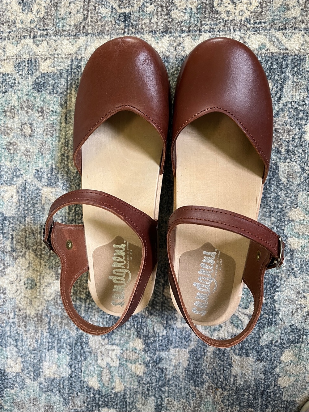 Women's Brown Slingback Mary Jane Clogs
